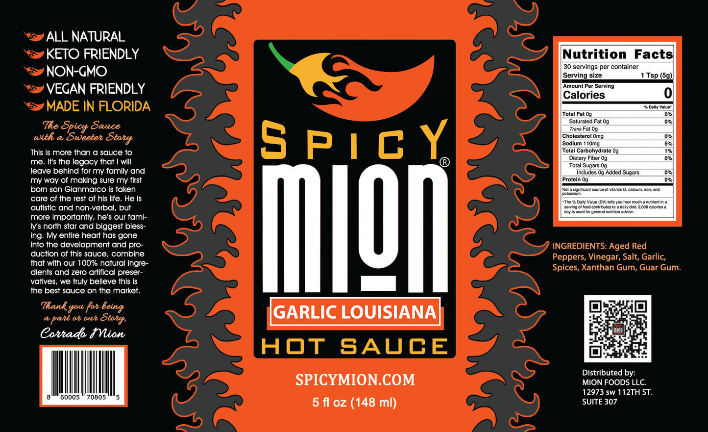 GARLIC LOUISIANA Hot Sauce - 5 FL OZ