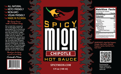 1 Spicy Mion CHIPOTLE Hot Sauce - 5 FL OZ